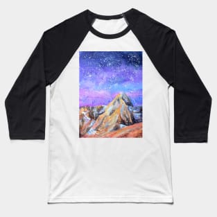 Montana Sky Watercolor Painting Baseball T-Shirt